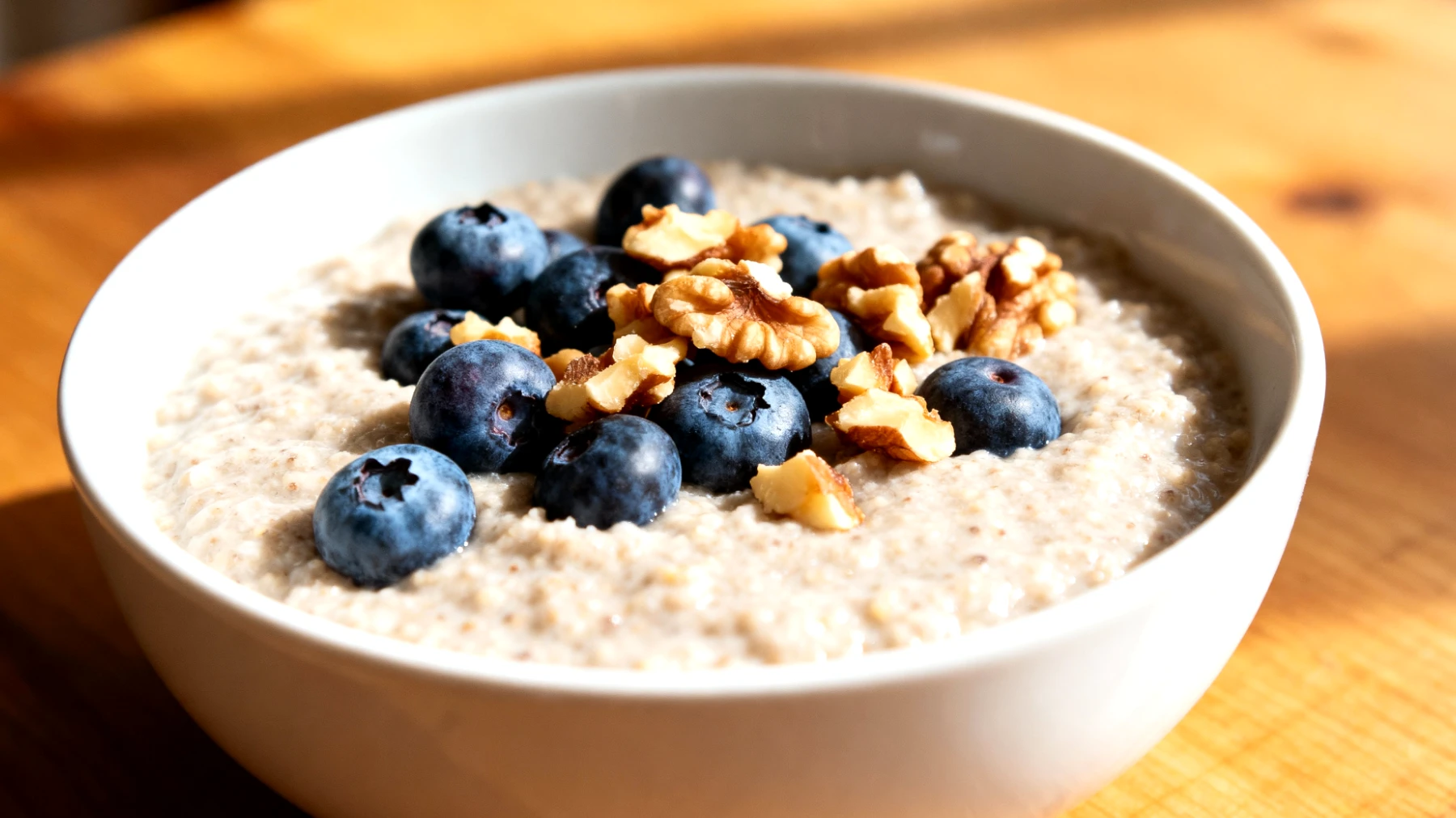 Amaranth-Porridge mit Walnüssen und Blaubeeren"