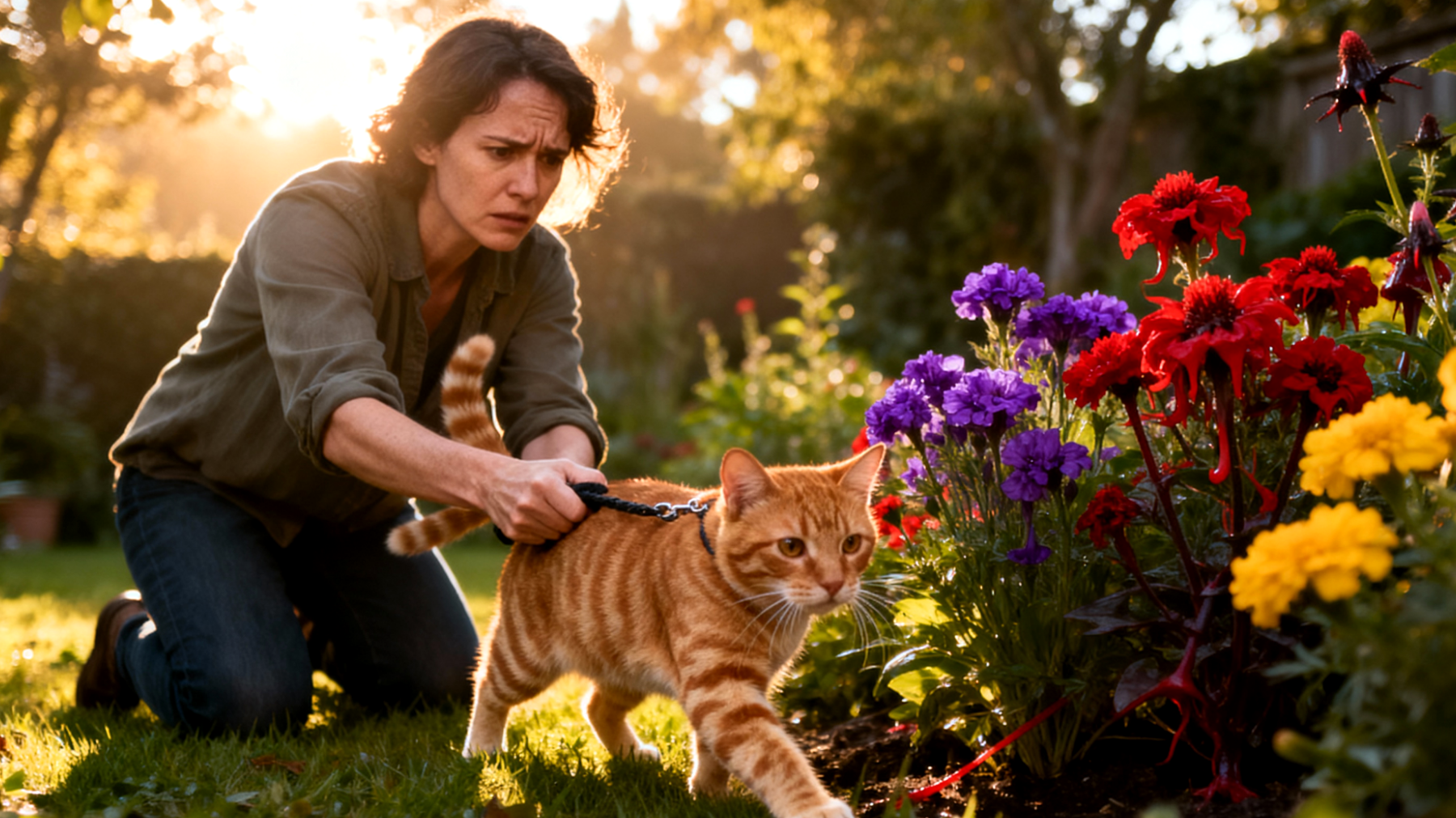 Katzen fressen giftige Gartenpflanzen und gefährden dadurch ihre Gesundheit"