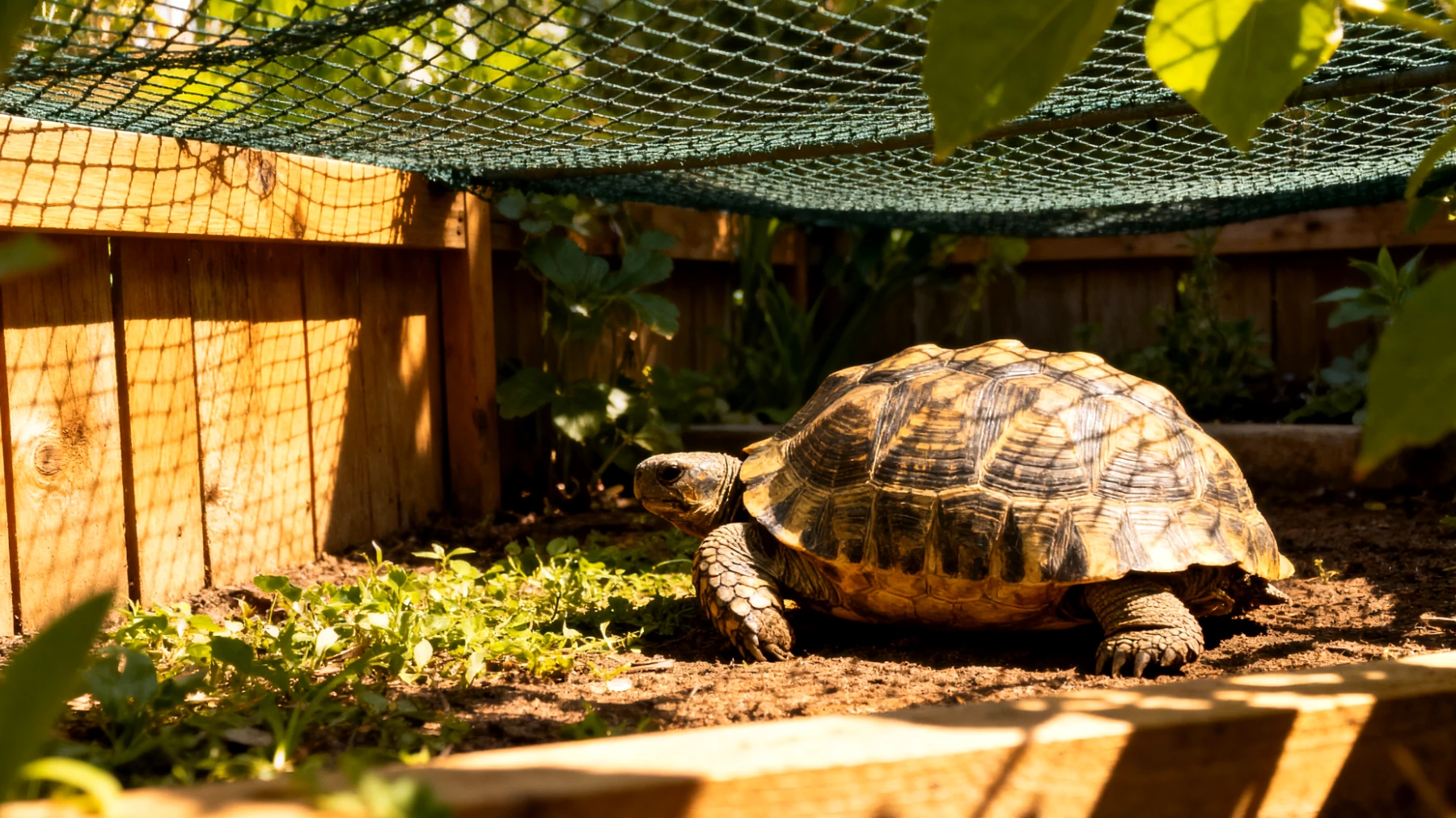 Schildkröten benötigen im Garten einen sicheren, artgerechten Lebensraum mit ausreichend Sonnenlicht, Schattenplätzen, geeignetem Untergrund und Schutz vor Fressfeinden wie Mardern, Füchsen und Krähen"